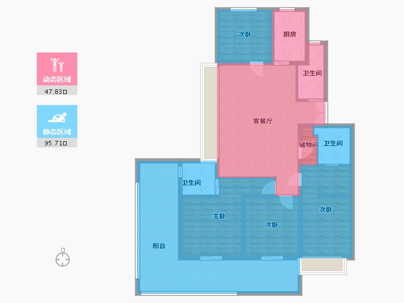 浙江省-丽水市-未来社区-128.00-户型库-动静分区