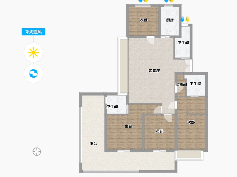 浙江省-丽水市-未来社区-128.00-户型库-采光通风