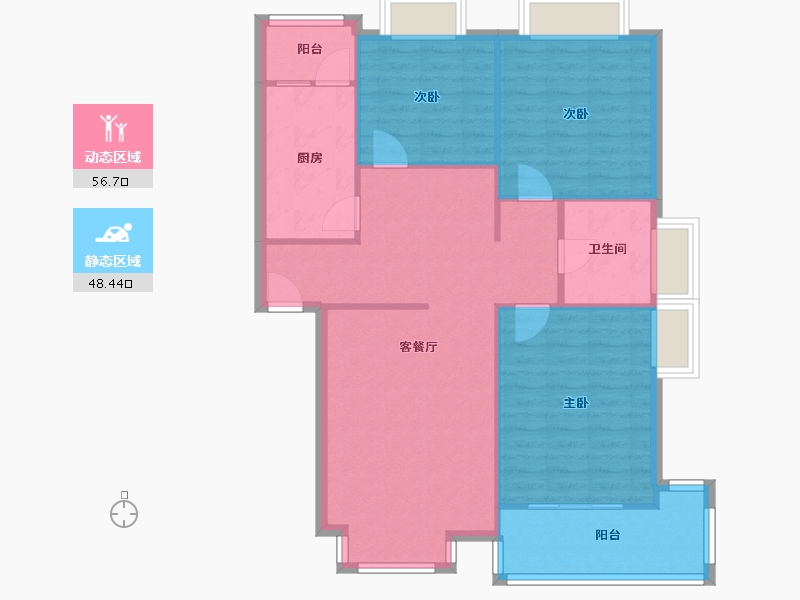 四川省-成都市-怡和水岸花园-110.00-户型库-动静分区