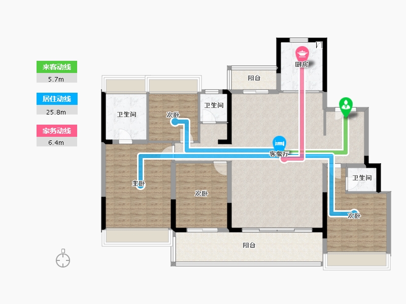 贵州省-遵义市-中海九樾-160.00-户型库-动静线