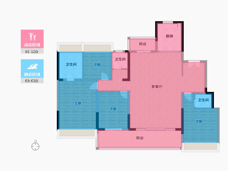 贵州省-遵义市-中海九樾-160.00-户型库-动静分区