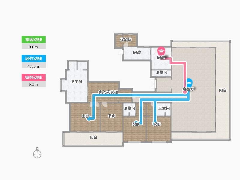 浙江省-杭州市-昆仑公馆-342.80-户型库-动静线