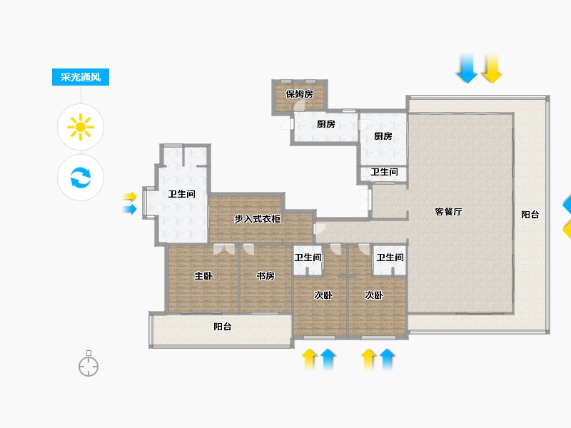 浙江省-杭州市-昆仑公馆-342.80-户型库-采光通风