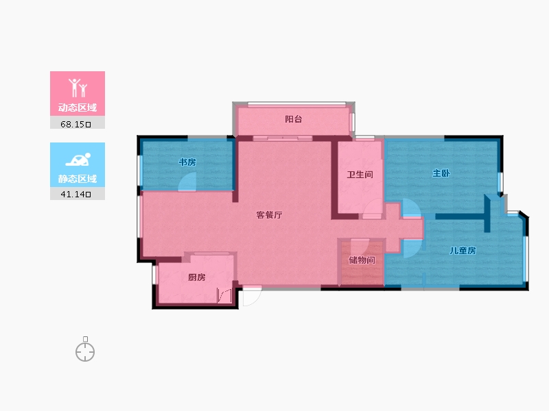 浙江省-杭州市-婺江三园-122.00-户型库-动静分区