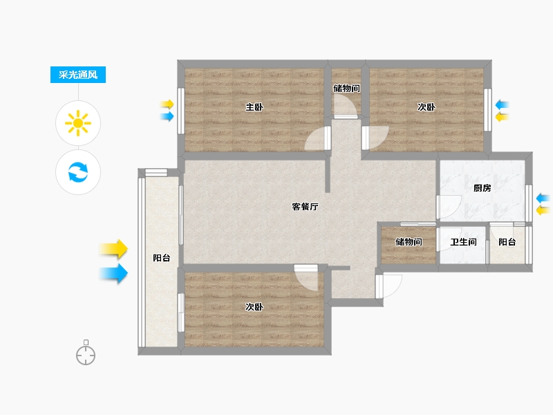 四川省-成都市-锦城苑-119.00-户型库-采光通风