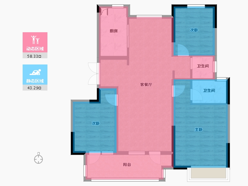 山东省-淄博市-吾悦华府-98.00-户型库-动静分区