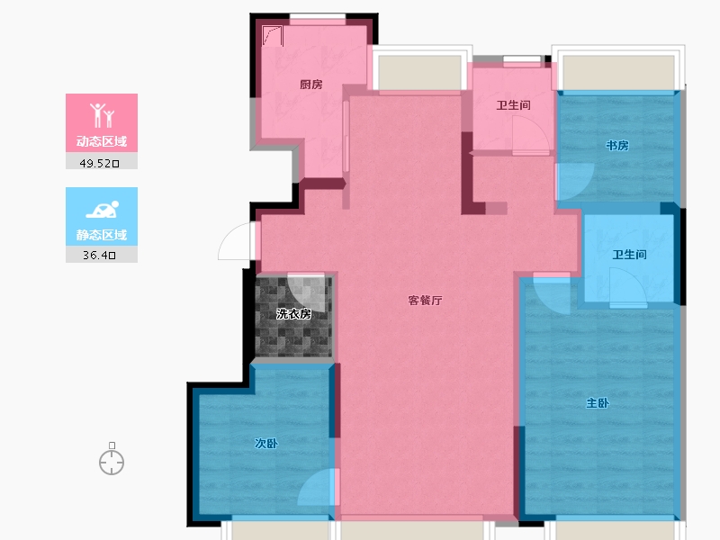 吉林省-长春市-招商学府-80.00-户型库-动静分区