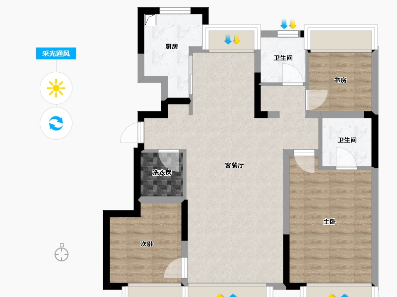 吉林省-长春市-招商学府-80.00-户型库-采光通风