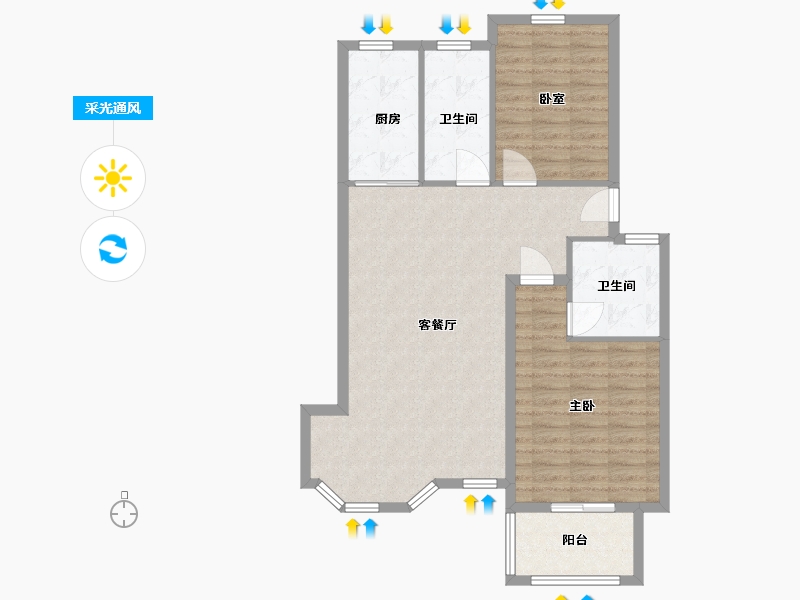 浙江省-湖州市-君悦华府-90.00-户型库-采光通风