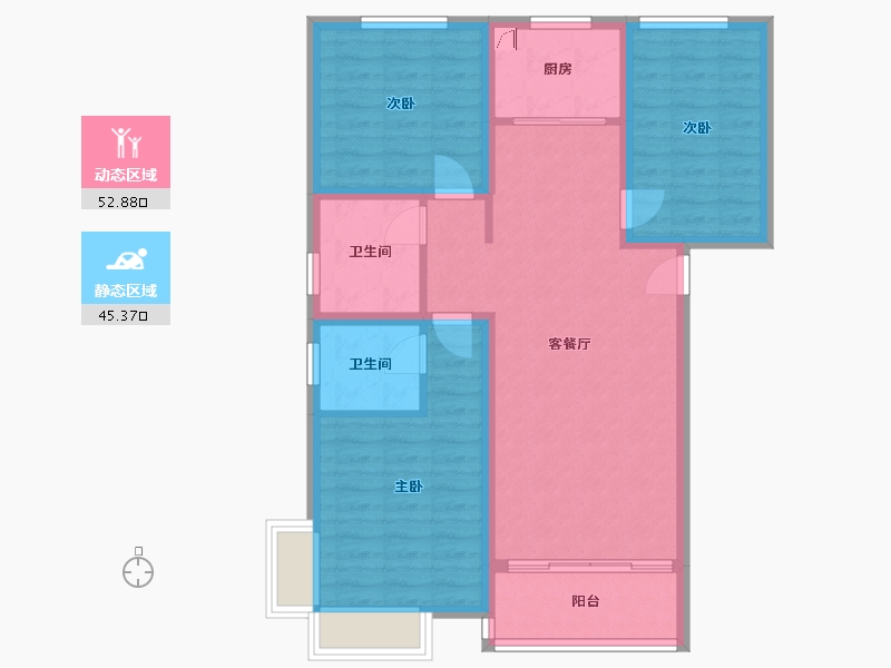 河北省-石家庄市-公园府邸-87.28-户型库-动静分区