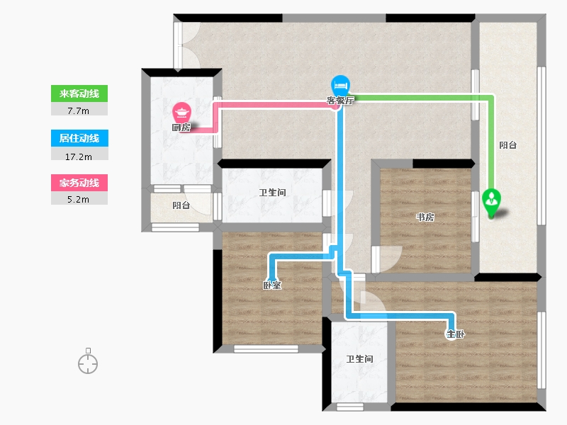 四川省-南充市-御龙湾-86.39-户型库-动静线