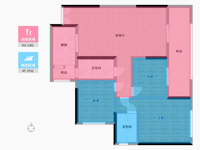 四川省-南充市-御龙湾-86.39-户型库-动静分区