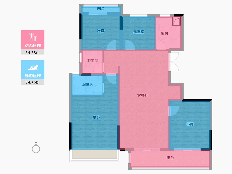 浙江省-台州市-城市之星-100.00-户型库-动静分区