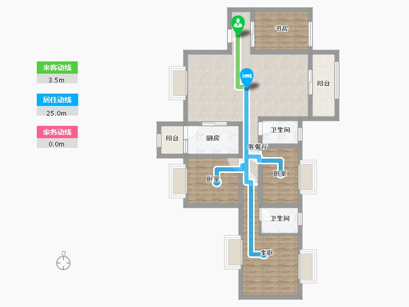 广东省-佛山市-秀丽华庭-115.00-户型库-动静线