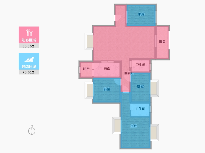 广东省-佛山市-秀丽华庭-115.00-户型库-动静分区