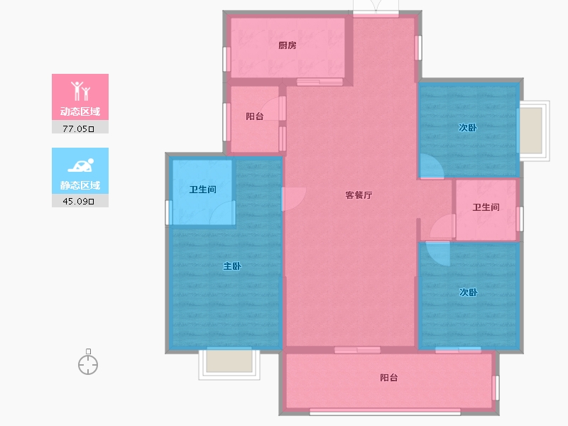 广东省-阳江市-恒隆御景山庄-112.89-户型库-动静分区