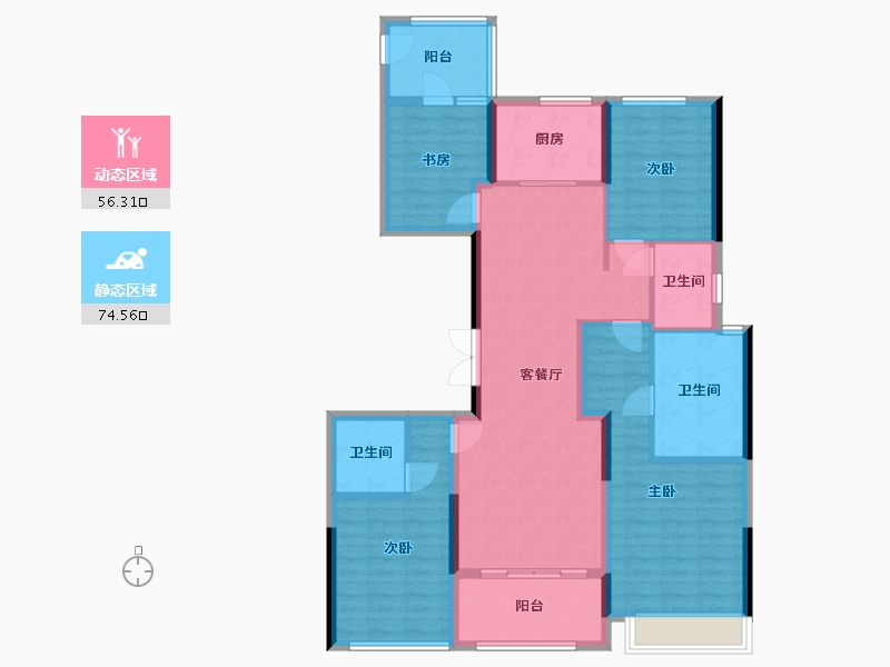 浙江省-杭州市-保利橙园-120.00-户型库-动静分区