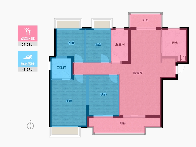 广西壮族自治区-柳州市-万象府-106.43-户型库-动静分区