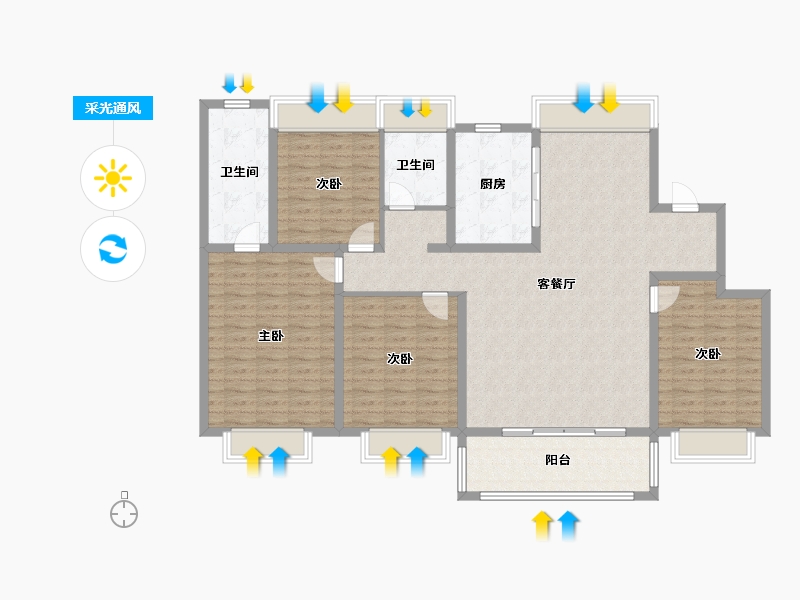 上海-上海市-金地峯汇-143.00-户型库-采光通风