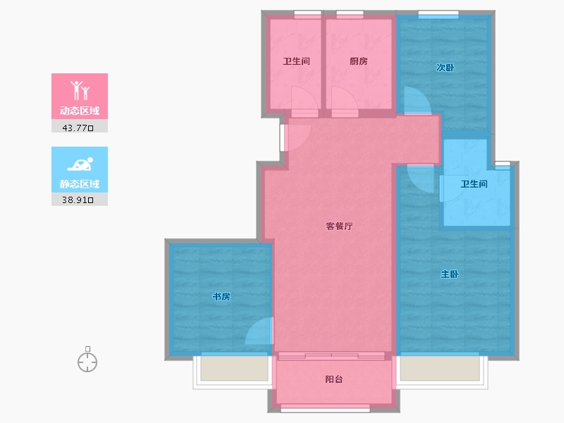 浙江省-金华市-兰花名邸-73.00-户型库-动静分区