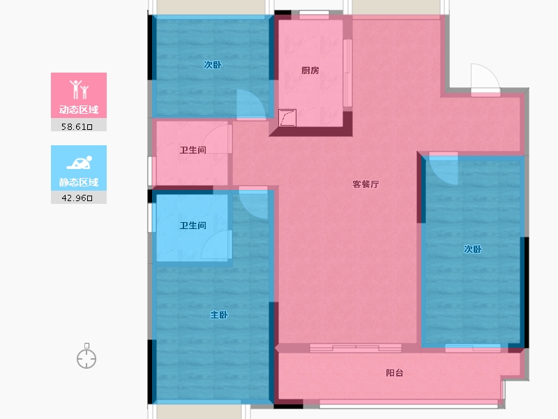 安徽省-芜湖市-华涛平安里-118.00-户型库-动静分区