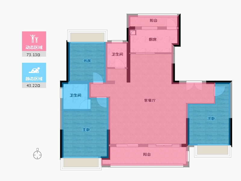 安徽省-芜湖市-华涛平安里-137.00-户型库-动静分区