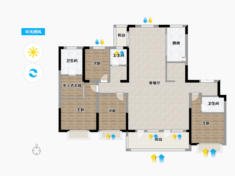 江苏省-南通市-朗诗-175.00-户型库-采光通风