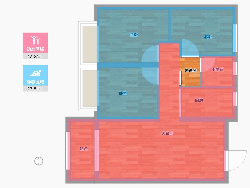 浙江省-嘉兴市-旭南嘉苑-59.81-户型库-动静分区