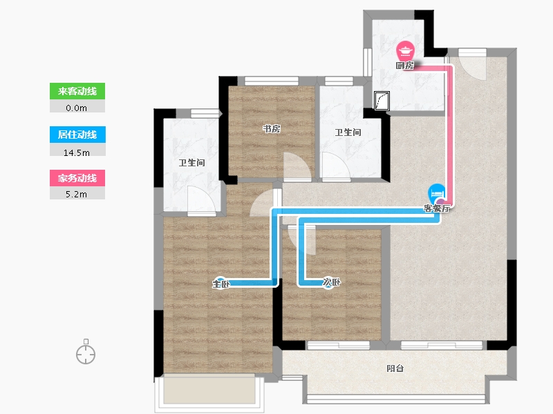 浙江省-绍兴市-文德华府-83.00-户型库-动静线