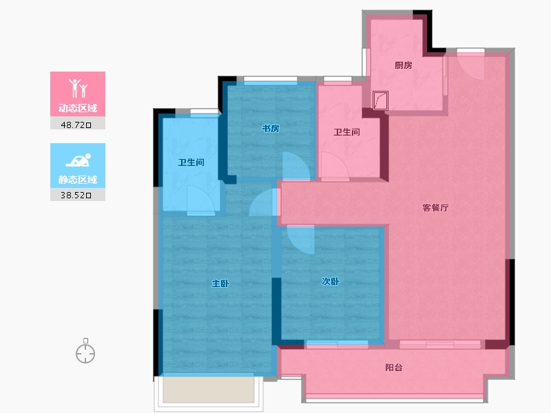 浙江省-绍兴市-文德华府-83.00-户型库-动静分区