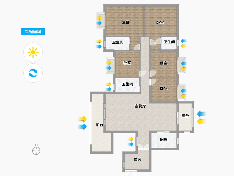 广西壮族自治区-百色市-鸿瑞家园-150.87-户型库-采光通风