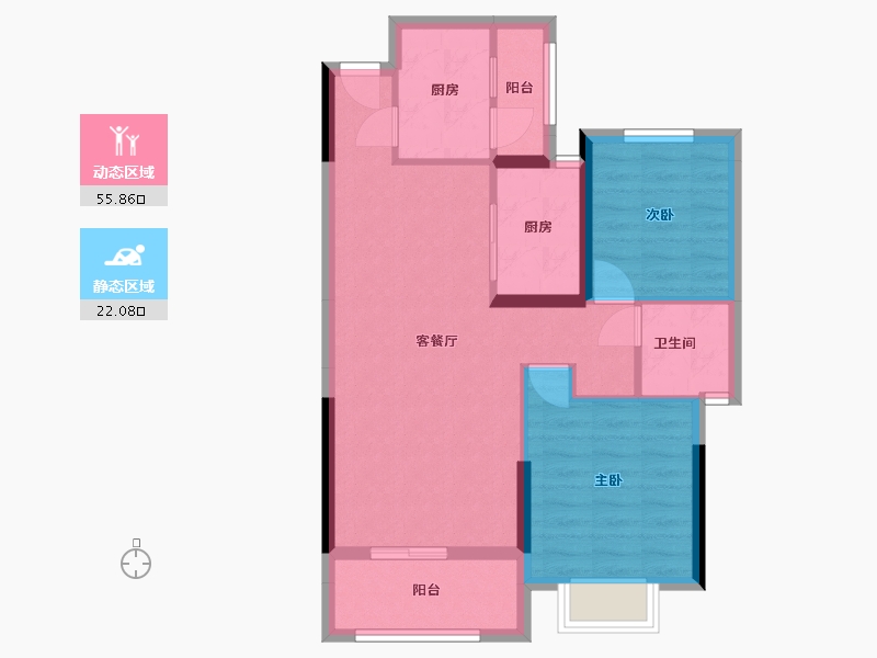 江西省-宜春市-凯旋城-73.37-户型库-动静分区