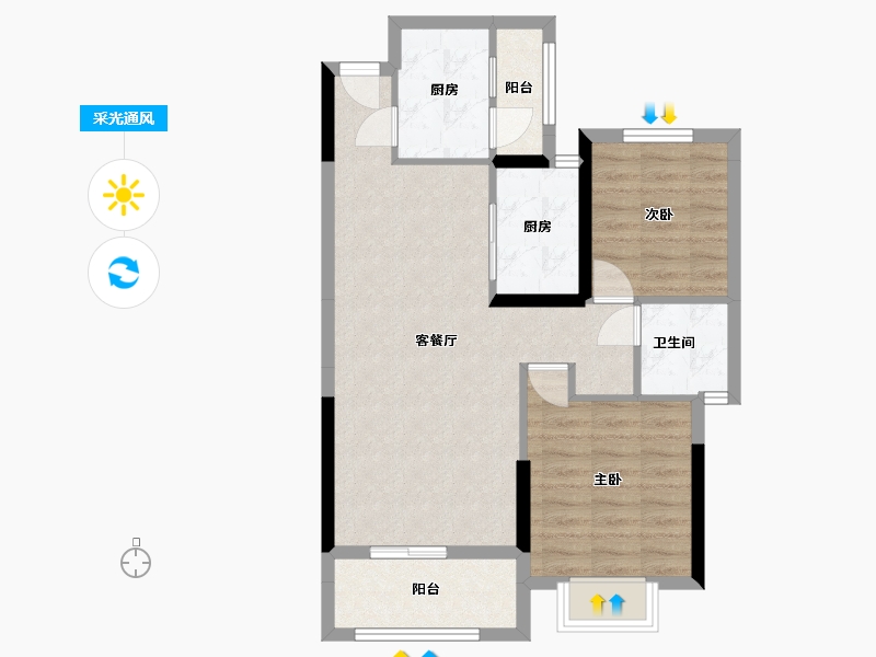 江西省-宜春市-凯旋城-73.37-户型库-采光通风