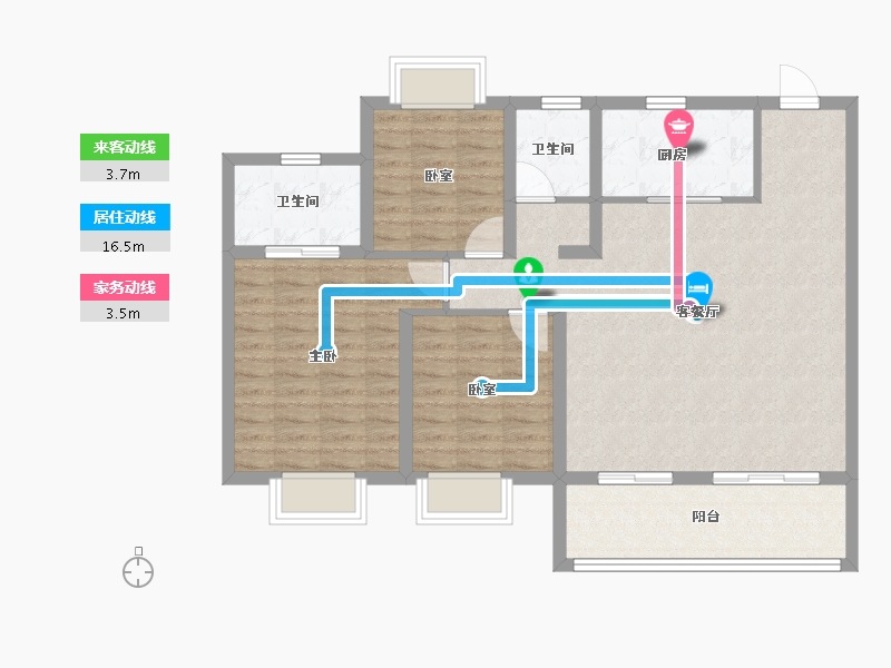 江苏省-无锡市-融创CHINA山水江南-99.00-户型库-动静线