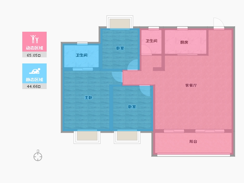 江苏省-无锡市-融创CHINA山水江南-99.00-户型库-动静分区