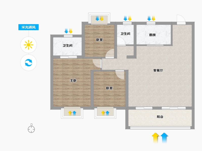 江苏省-无锡市-融创CHINA山水江南-99.00-户型库-采光通风