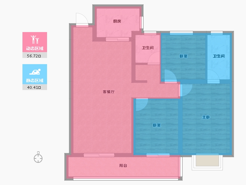 云南省-曲靖市-罗平金花玉湖文旅小镇-86.65-户型库-动静分区