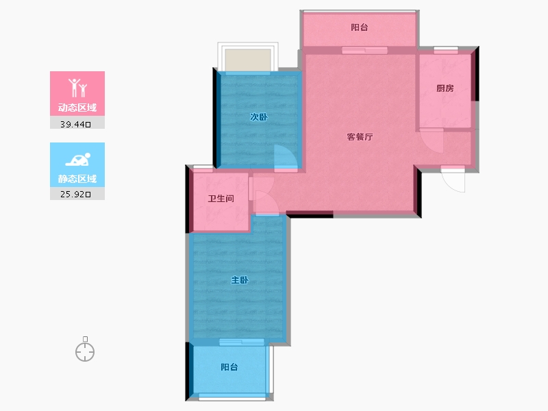 湖北省-荆州市-欧亚达阅城-60.00-户型库-动静分区