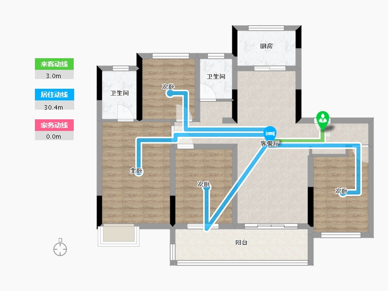 安徽省-阜阳市-高速时代御府-105.00-户型库-动静线