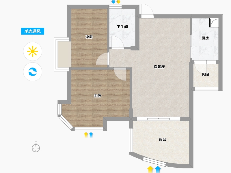 广东省-清远市-雅居-68.00-户型库-采光通风