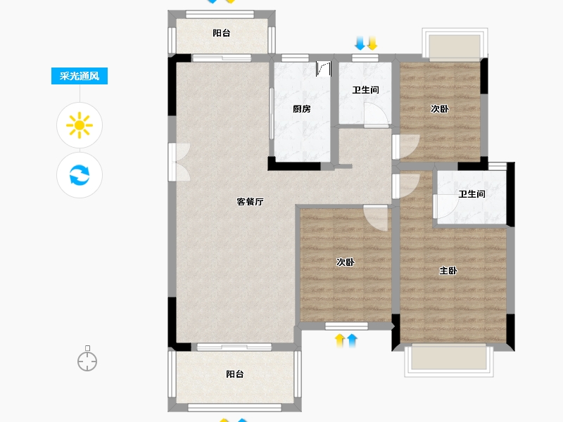 江西省-宜春市-龙山学府-97.00-户型库-采光通风