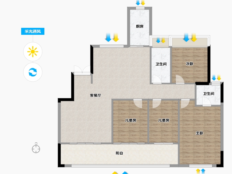 湖南省-常德市-城投尚德郡-156.00-户型库-采光通风