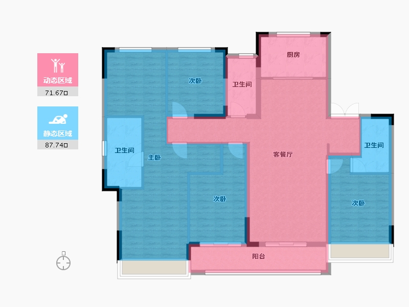 浙江省-嘉兴市-沁樾庄-154.82-户型库-动静分区