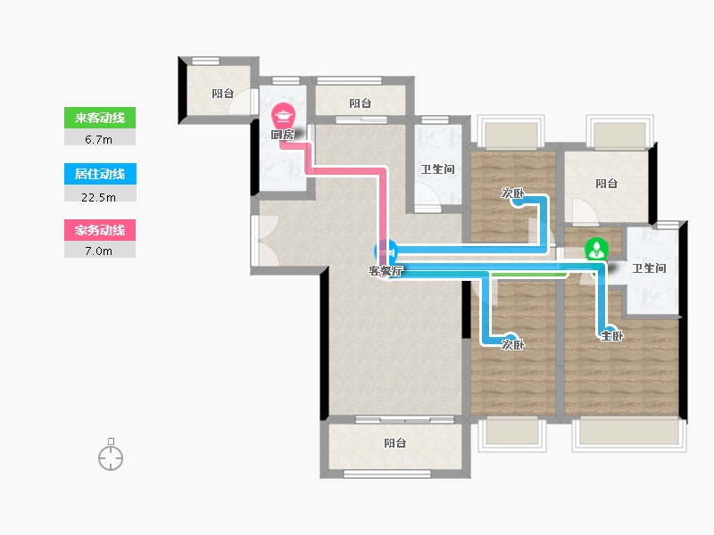 湖南省-长沙市-绿地中央广场-103.00-户型库-动静线