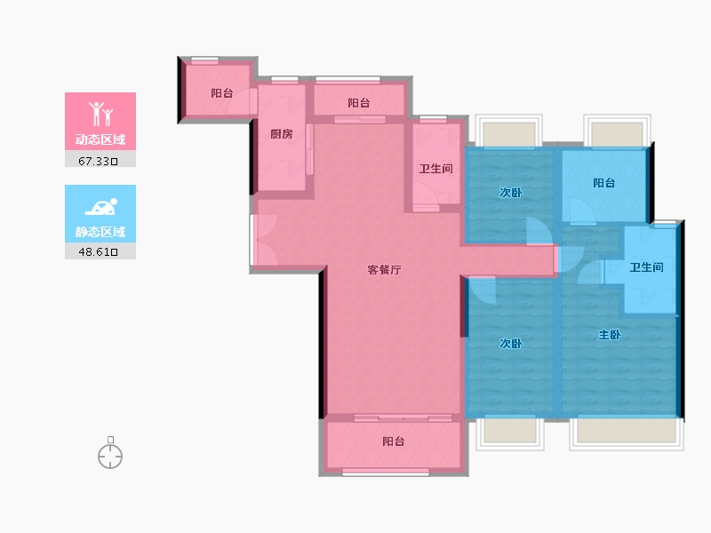 湖南省-长沙市-绿地中央广场-103.00-户型库-动静分区