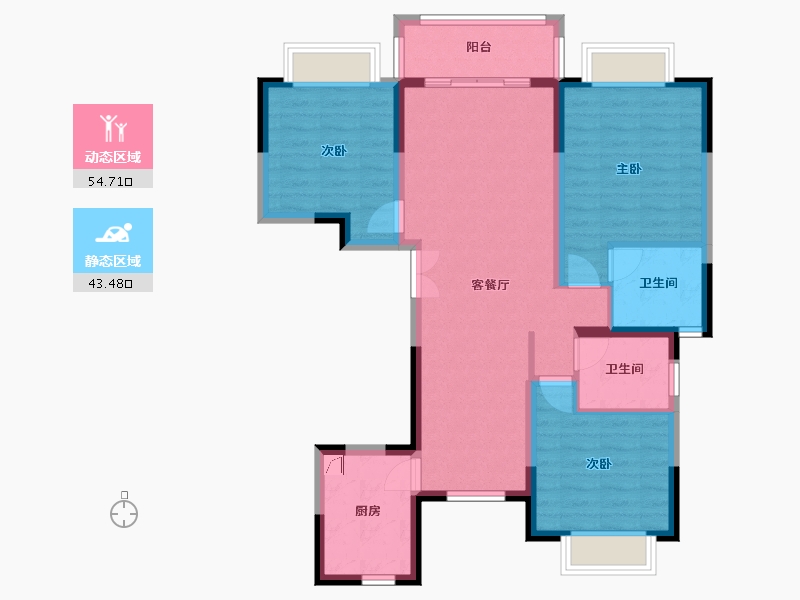 河南省-驻马店市-书香苑-98.00-户型库-动静分区