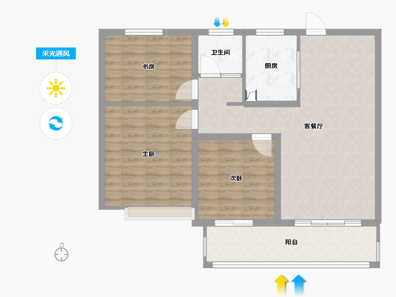 河南省-漯河市-紫宸府-82.00-户型库-采光通风