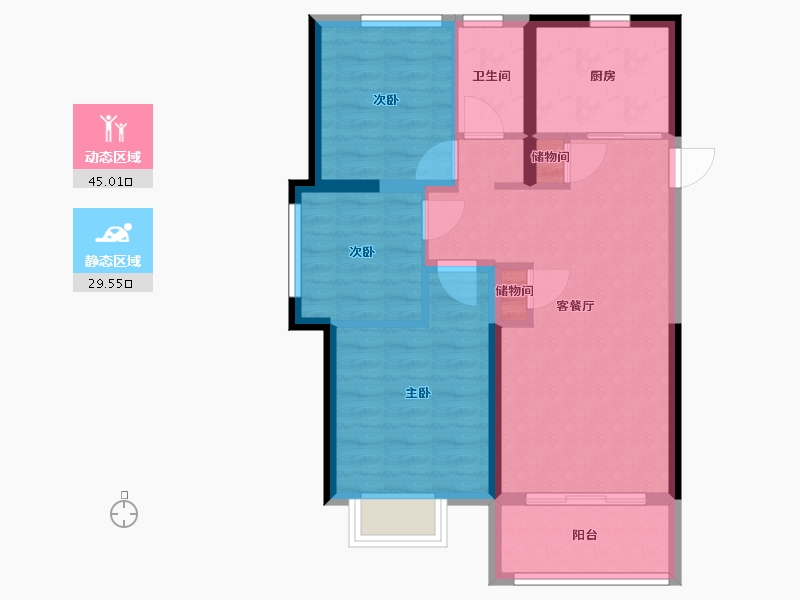 上海-上海市-浦发东悦城-70.00-户型库-动静分区