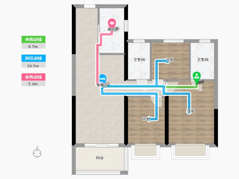 广东省-中山市-古镇雅居乐花园-90.00-户型库-动静线