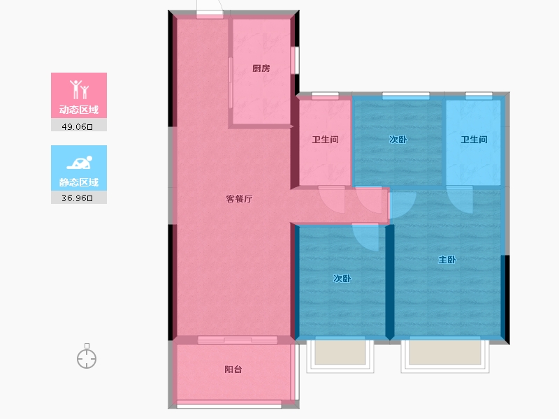 广东省-中山市-古镇雅居乐花园-90.00-户型库-动静分区